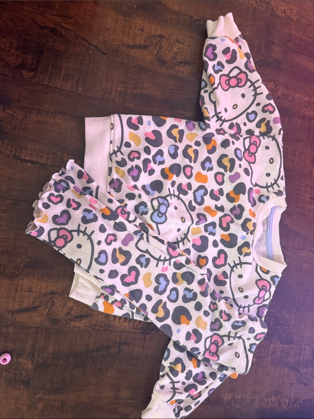 Hello Kitty Pink Multicolor Leopard Print Pajama Set